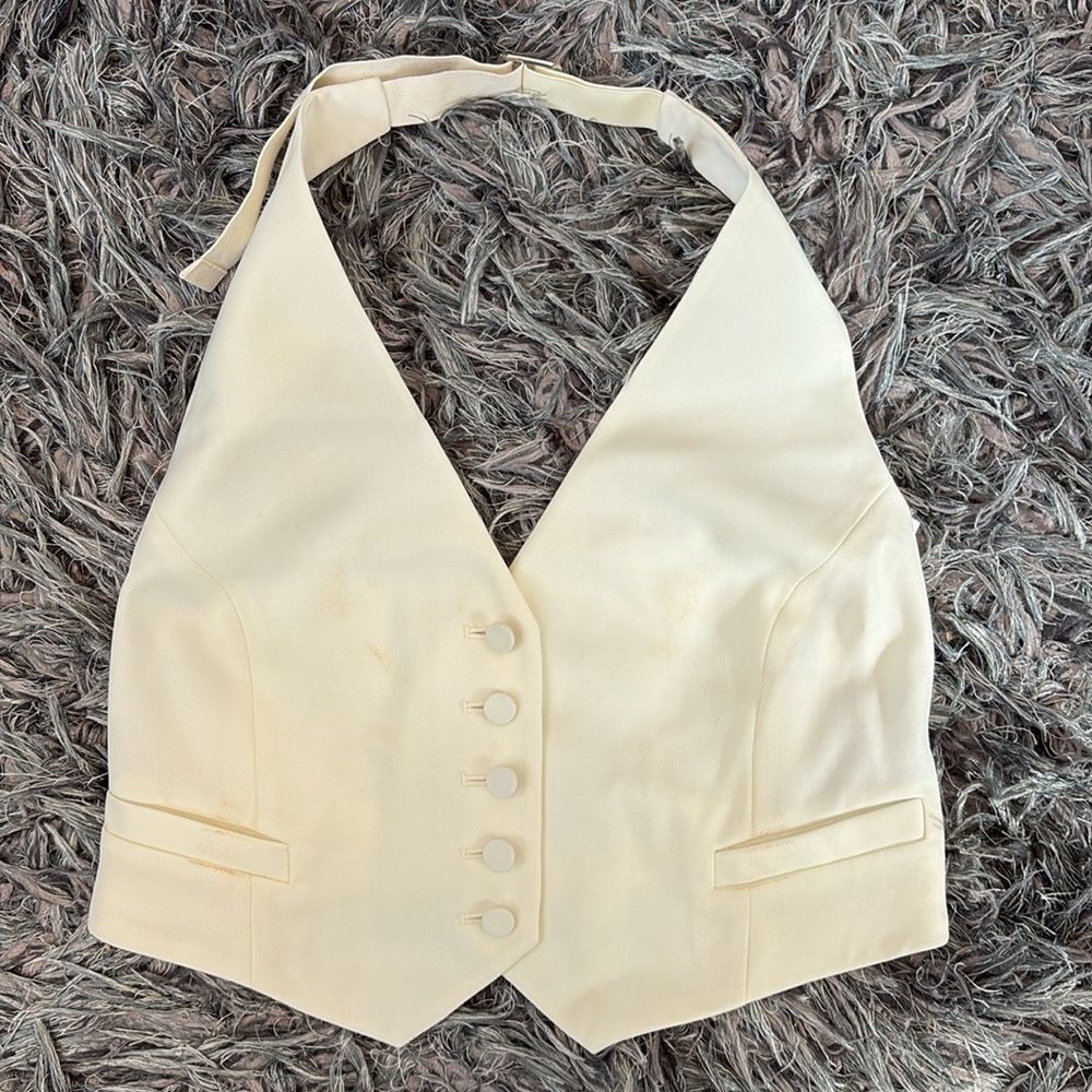 J‎ Crew Collection open-back vest Womens Size 8 Ivory